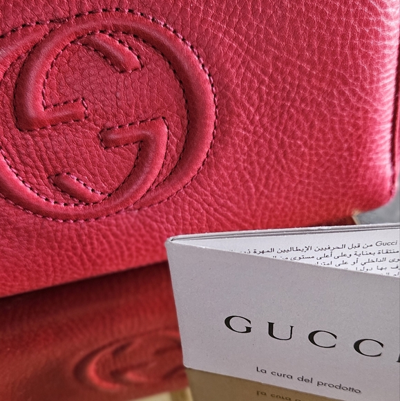 Gucci Soho Red Tassel Leather Zip Wallet With Gold Metal Hardware - Picture 16 of 16